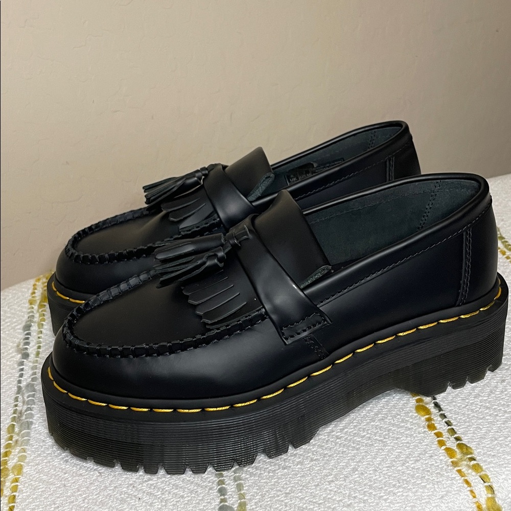 Dr. Martens Black-ADRIAN BEX SMOOTH LEATHER TASSEL LOAFERS